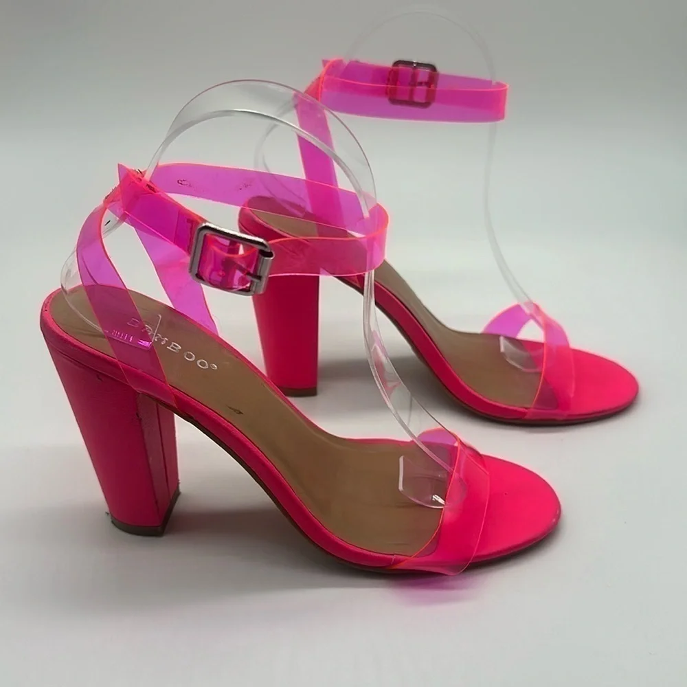 Bamboo Mania-41 One Band Heels Neon Pink Size 8 - Picture 8 of 14